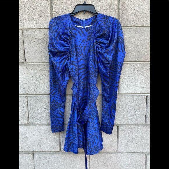 ROTATE Tara Animal Print Taffeta Dress 4 - Picture 5 of 9